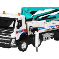 Машина "АВТОПАНОРАМА" Volvo бетононасос, белый, 1/50, свет, звук, в/к 28*14*10 см