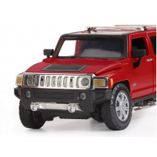 Машина "АВТОПАНОРАМА" Hummer H3, красный, 1/24, свет, звук, в/к 24,5*12,5*10,5 см