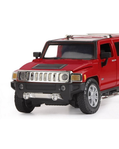 Машина "АВТОПАНОРАМА" Hummer H3, красный, 1/24, свет, звук, в/к 24,5*12,5*10,5 см