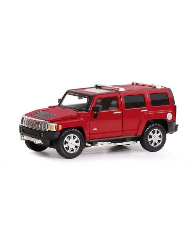 Машина "АВТОПАНОРАМА" Hummer H3, красный, 1/24, свет, звук, в/к 24,5*12,5*10,5 см