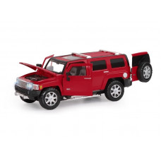 Машина "АВТОПАНОРАМА" Hummer H3, красный, 1/24, свет, звук, в/к 24,5*12,5*10,5 см