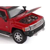 Машина "АВТОПАНОРАМА" Hummer H3, красный, 1/24, свет, звук, в/к 24,5*12,5*10,5 см