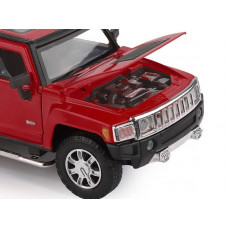 Машина "АВТОПАНОРАМА" Hummer H3, красный, 1/24, свет, звук, в/к 24,5*12,5*10,5 см