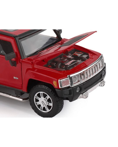 Машина "АВТОПАНОРАМА" Hummer H3, красный, 1/24, свет, звук, в/к 24,5*12,5*10,5 см