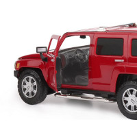 Машина "АВТОПАНОРАМА" Hummer H3, красный, 1/24, свет, звук, в/к 24,5*12,5*10,5 см