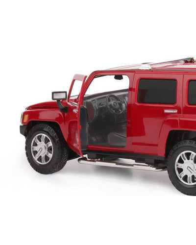 Машина "АВТОПАНОРАМА" Hummer H3, красный, 1/24, свет, звук, в/к 24,5*12,5*10,5 см