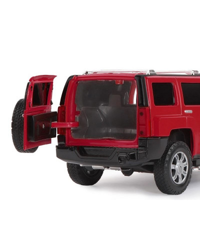 Машина "АВТОПАНОРАМА" Hummer H3, красный, 1/24, свет, звук, в/к 24,5*12,5*10,5 см