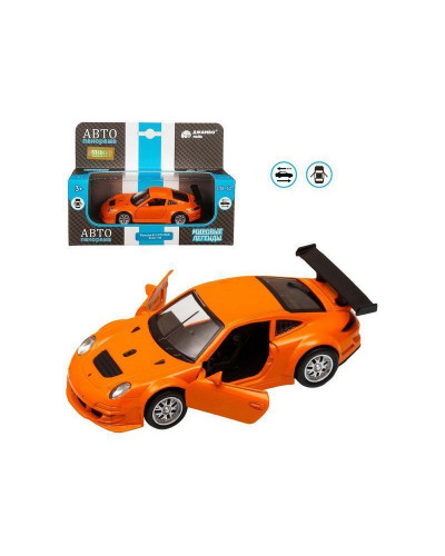Машина "АВТОПАНОРАМА" Porsche 911 GT3 RSR, оранжевый, 1/39, инерция, в/к 17,5*12,5*6,5 см