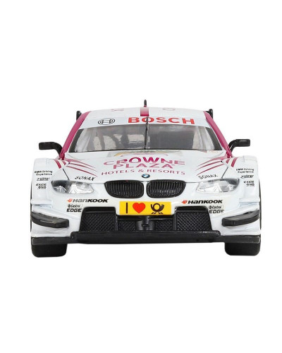 Машина "АВТОПАНОРАМА" BMW M3 DTM, белый-розовый, 1/32, свет, звук, инерция, в/к 17,5*13,5*9 см