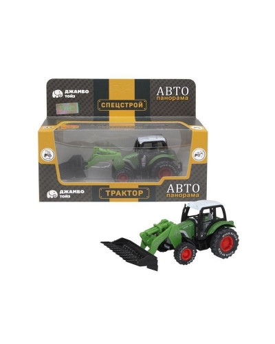 Машина "АВТОПАНОРАМА" ТРАКТОР, зеленый, инерция, в/к 20,5*7,5*9 см