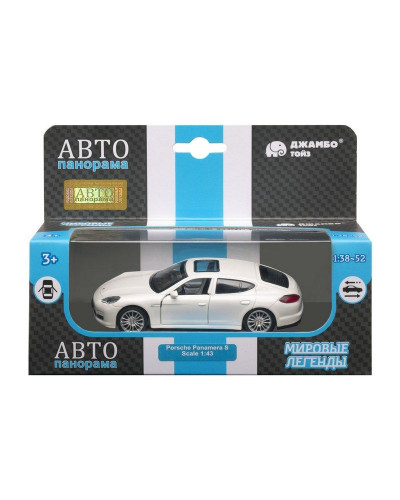 Машина "АВТОПАНОРАМА" Porsche Panamera S, белый, 1/43, инерция, в/к 17,5*12,5*6,5 см